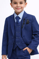 Boys Premium 4-Piece Coat Pant Suit – Burgundy | bhagdadikidsStar